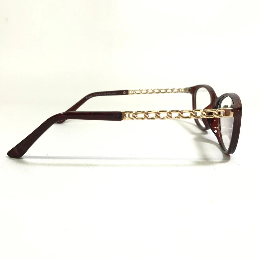 Parade Eyeglasses Frames 2120 BROWN Clear Gold Chains Full Rim 53-15-142